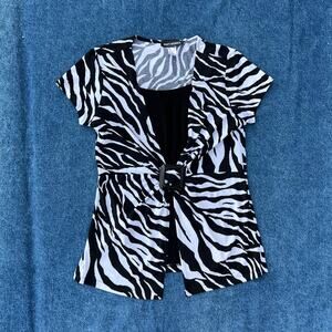 y2k Soft Works zebra buckle top